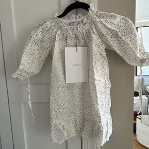 Sleeper - Girls Linen Petit Dress in Micro Polka Dot -size 1 (toddler sz 2) BNWT